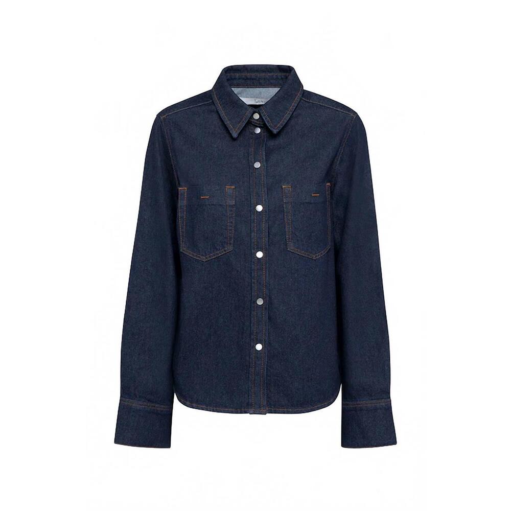 NEW TELA women's ben shirt in dark blue wash